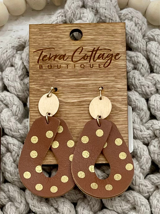 Polka Dot Teardrop Earrings