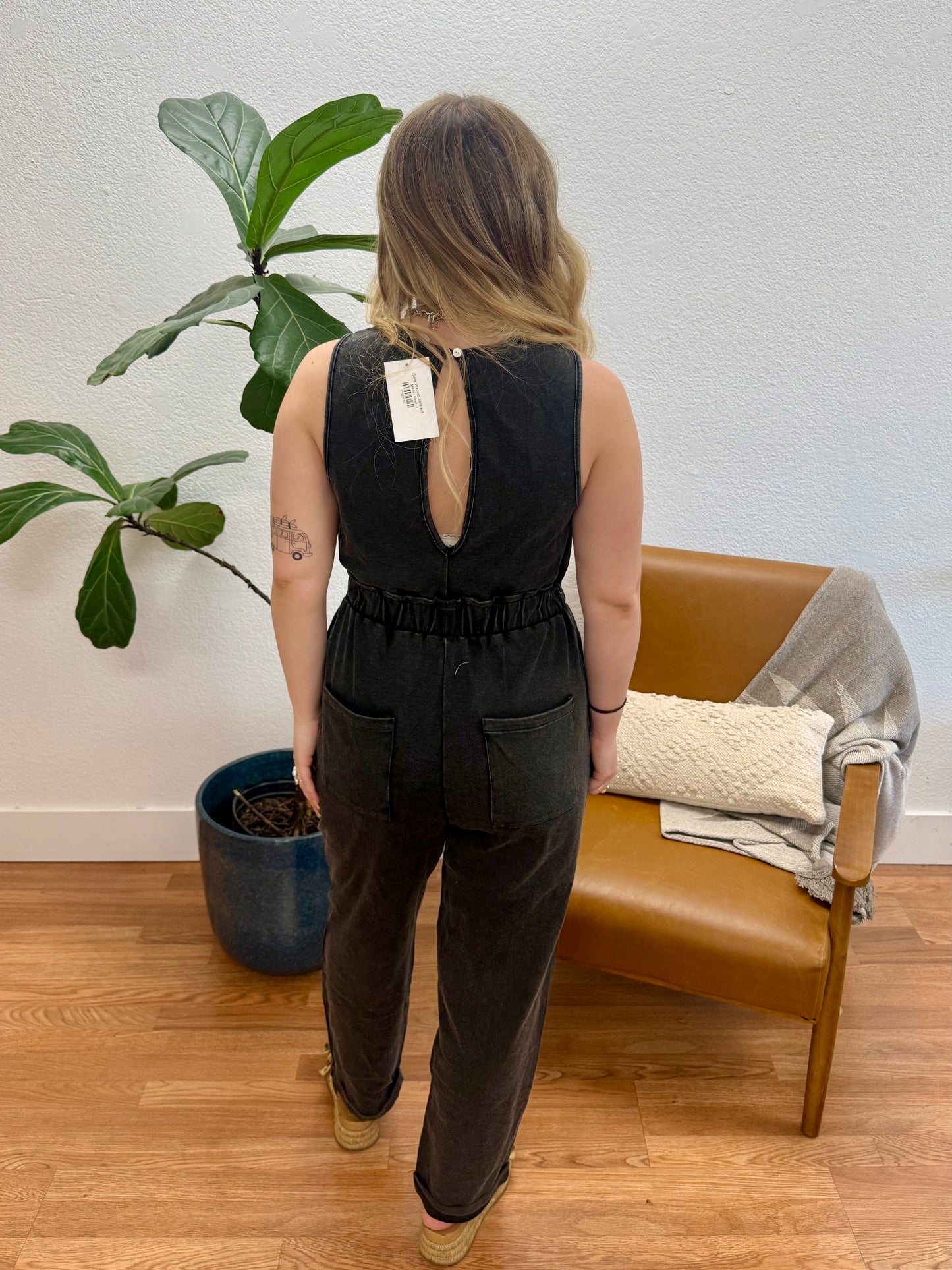 Black Washed Jumpsuit