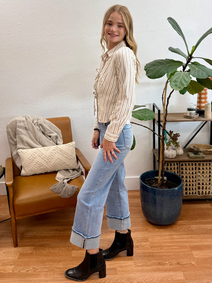 MICA Cuff Wide Leg Jeans