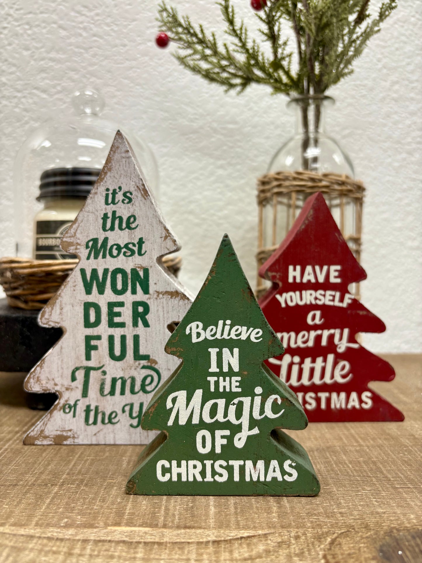 Christmas Carol Wooden Trees