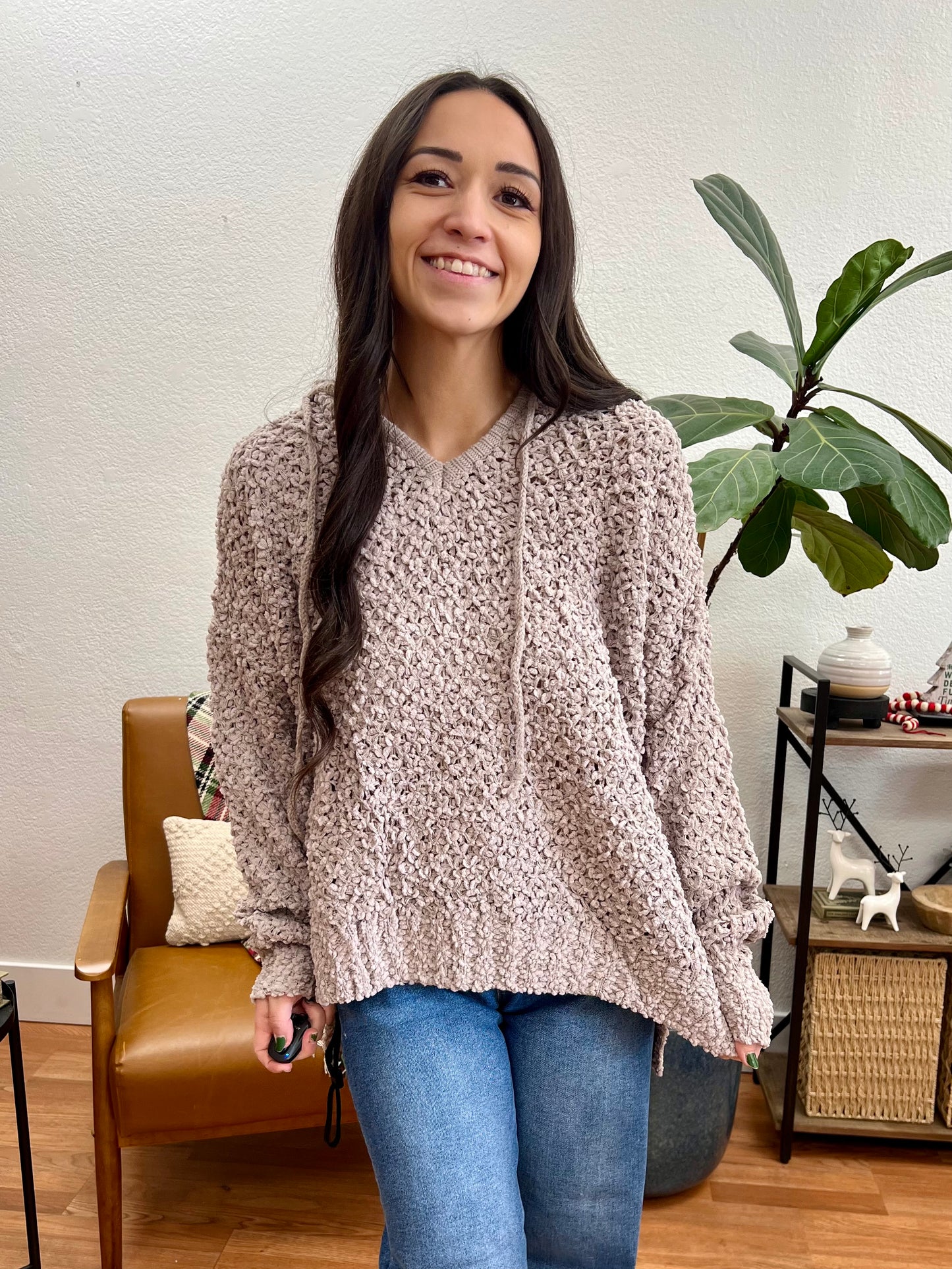 Taupe Popcorn Hoodie