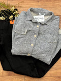 Navy Knit Vintage Button Up