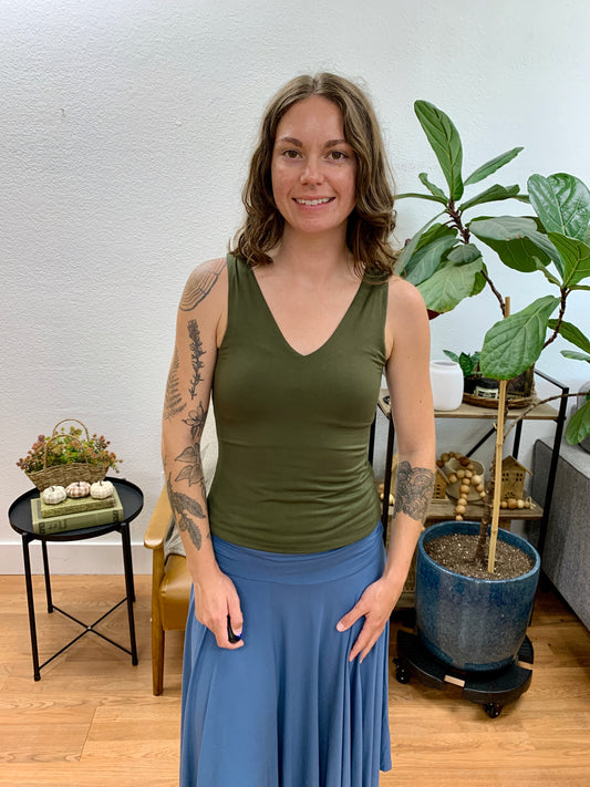 Olive Double Layer Everyday Tank
