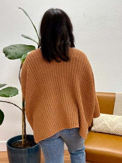Deep Camel Oversized Cardigan