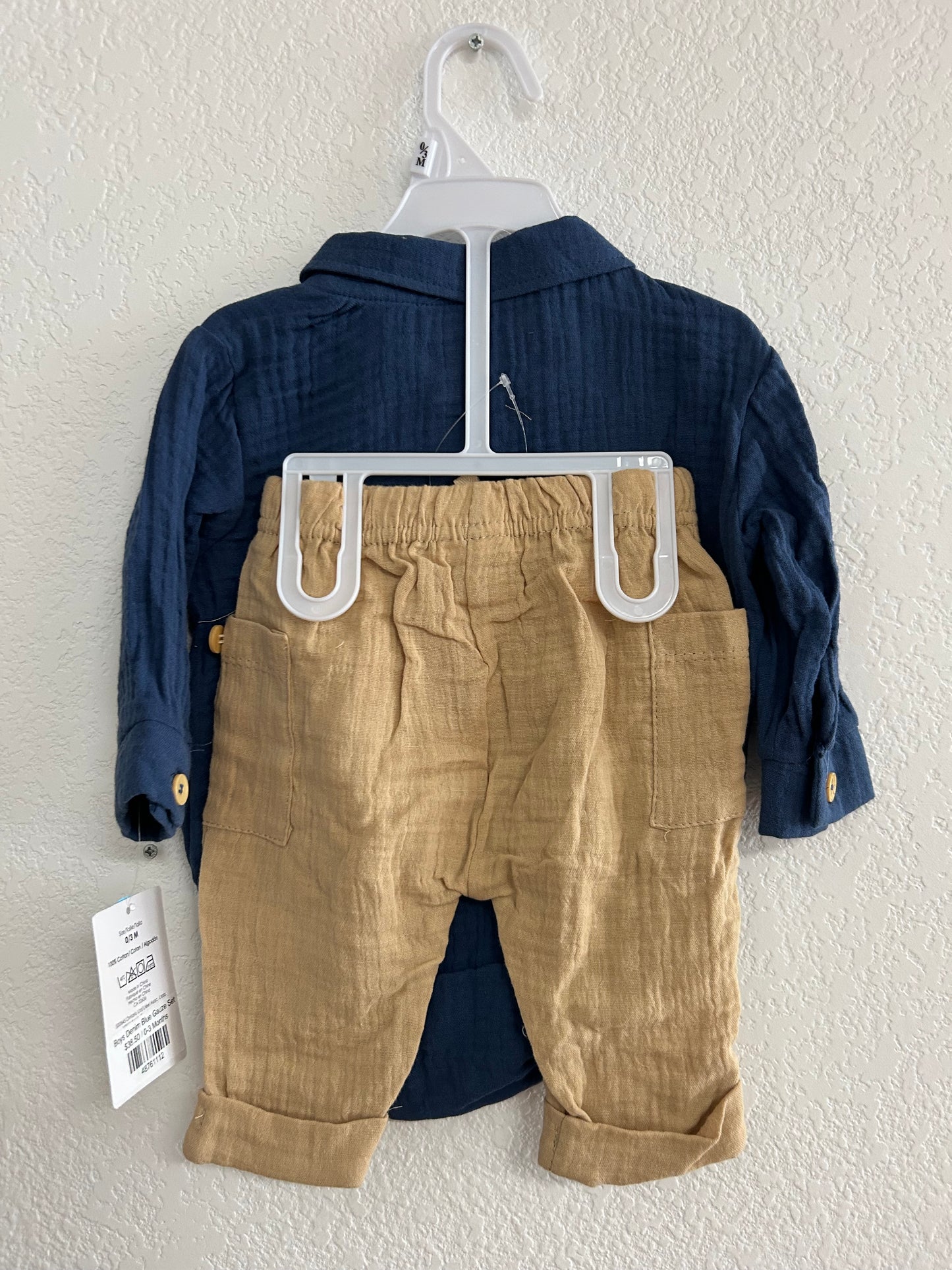 Boys Denim Blue Gauze Set