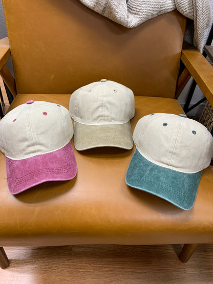 Two Toned Washed Ballcap