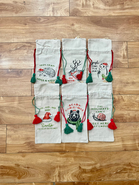 Christmas Wine Bag