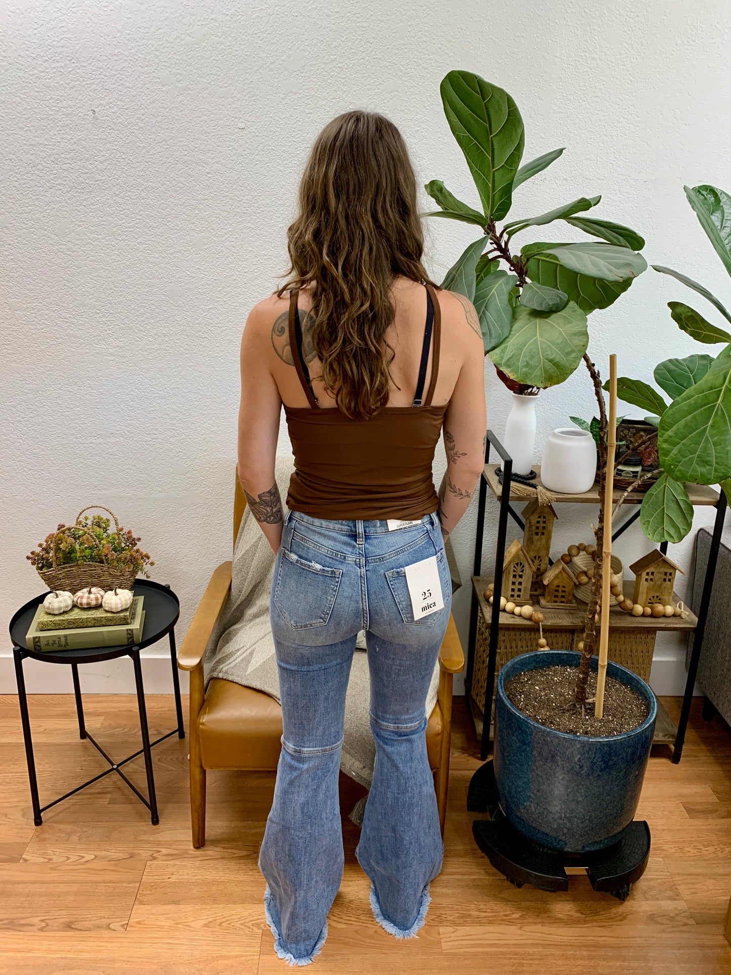 Mica Daisy Embroidered Flare Jeans