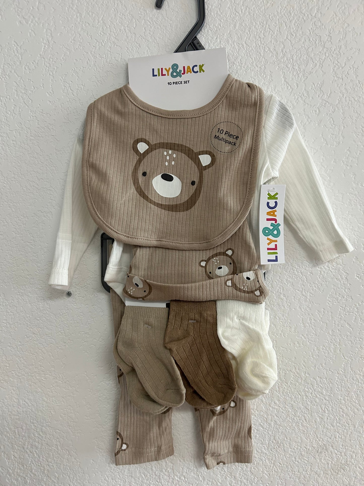 Neutral Beige Bear Baby 10 Piece Set