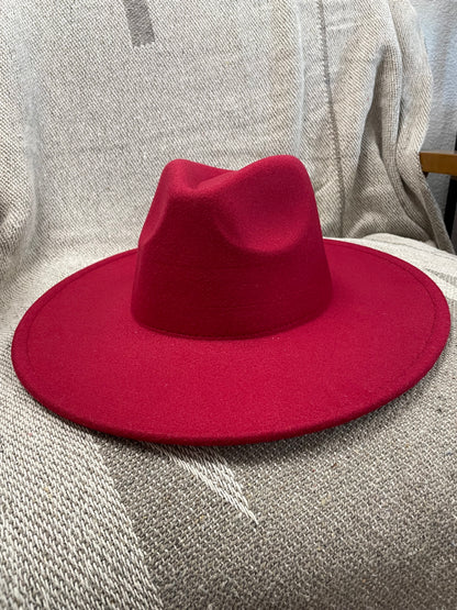 Flat Brim Fedora Hat - Terra Cottage