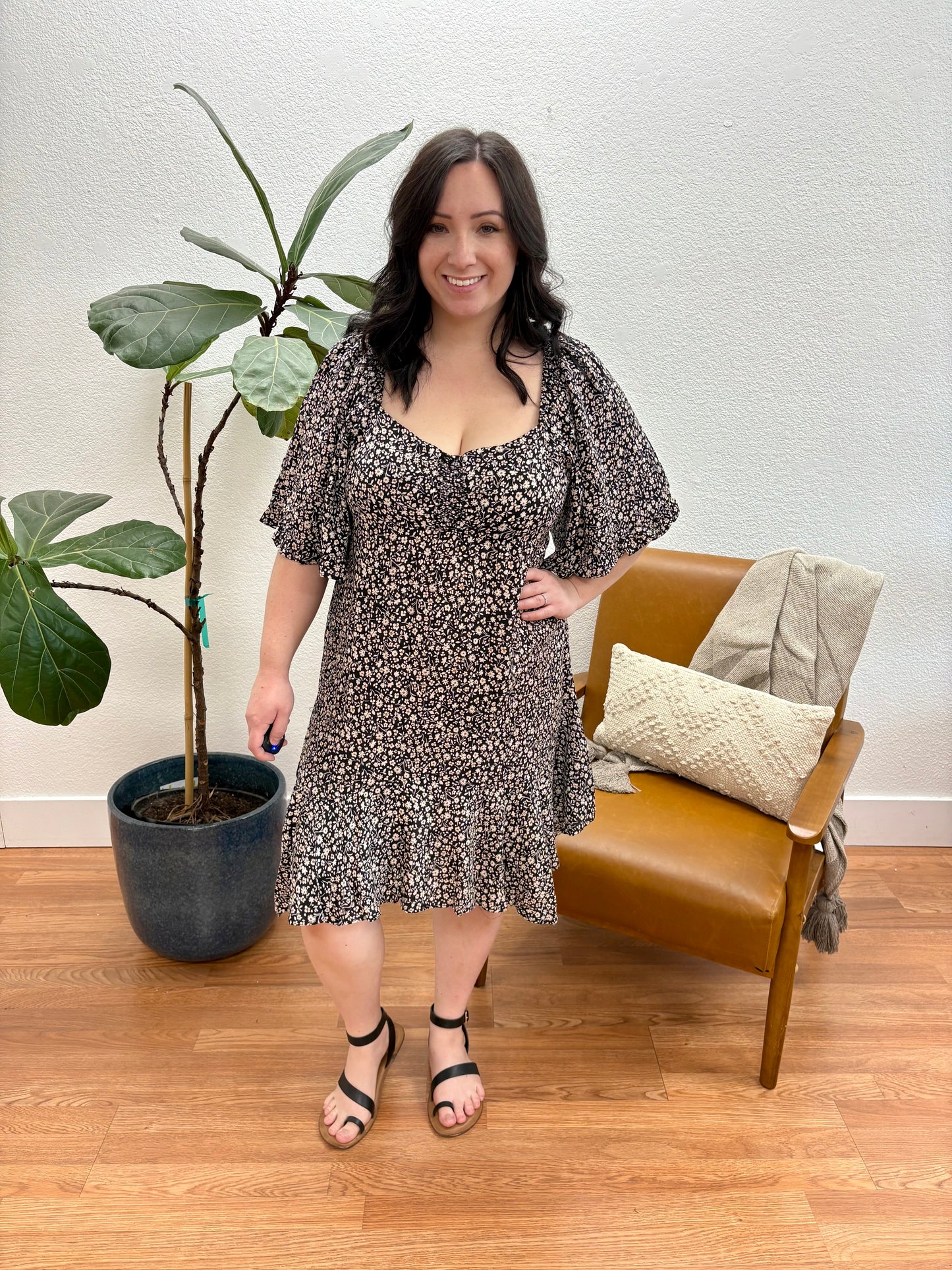 Black Hanky Hem Dress