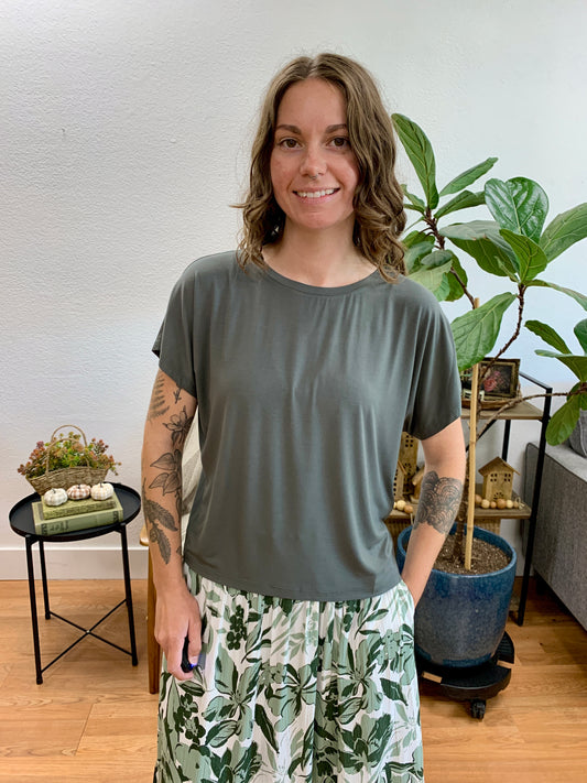 Gunmetal Soft Dolman Tee