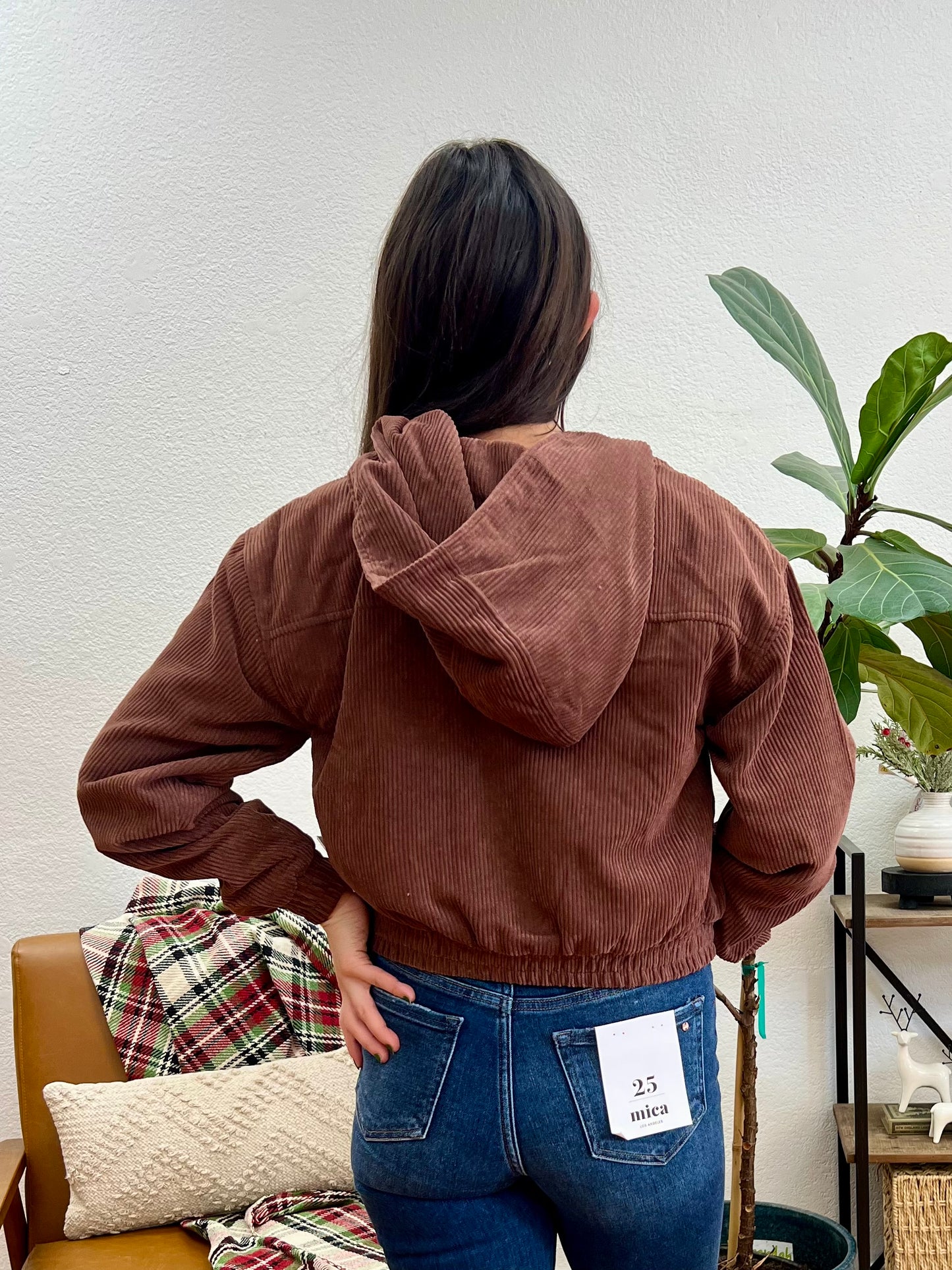 Cocoa Corduroy Cropped Jacket
