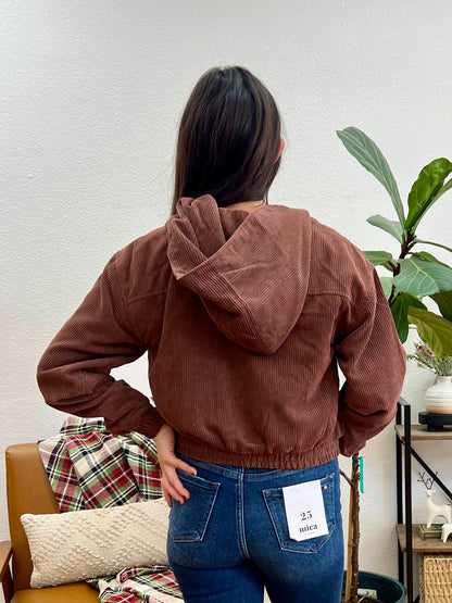 Cocoa Corduroy Cropped Jacket