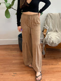 Chocolate Tiered Flare Pants