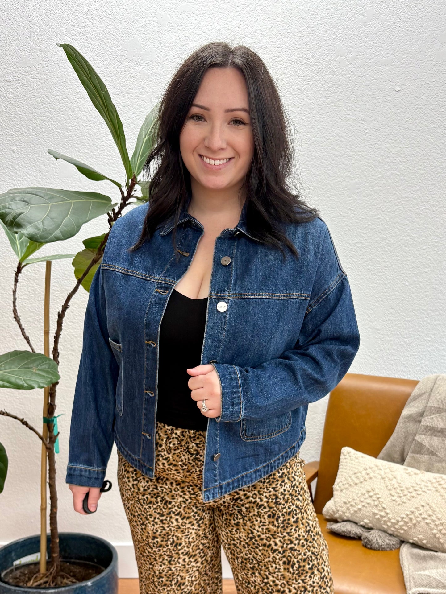 Dark Relaxed Fit Denim Jacket