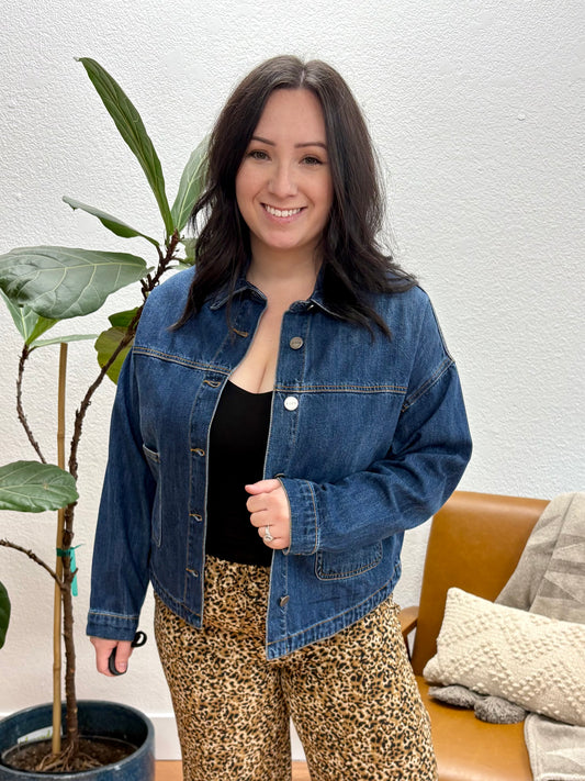 Dark Relaxed Fit Denim Jacket
