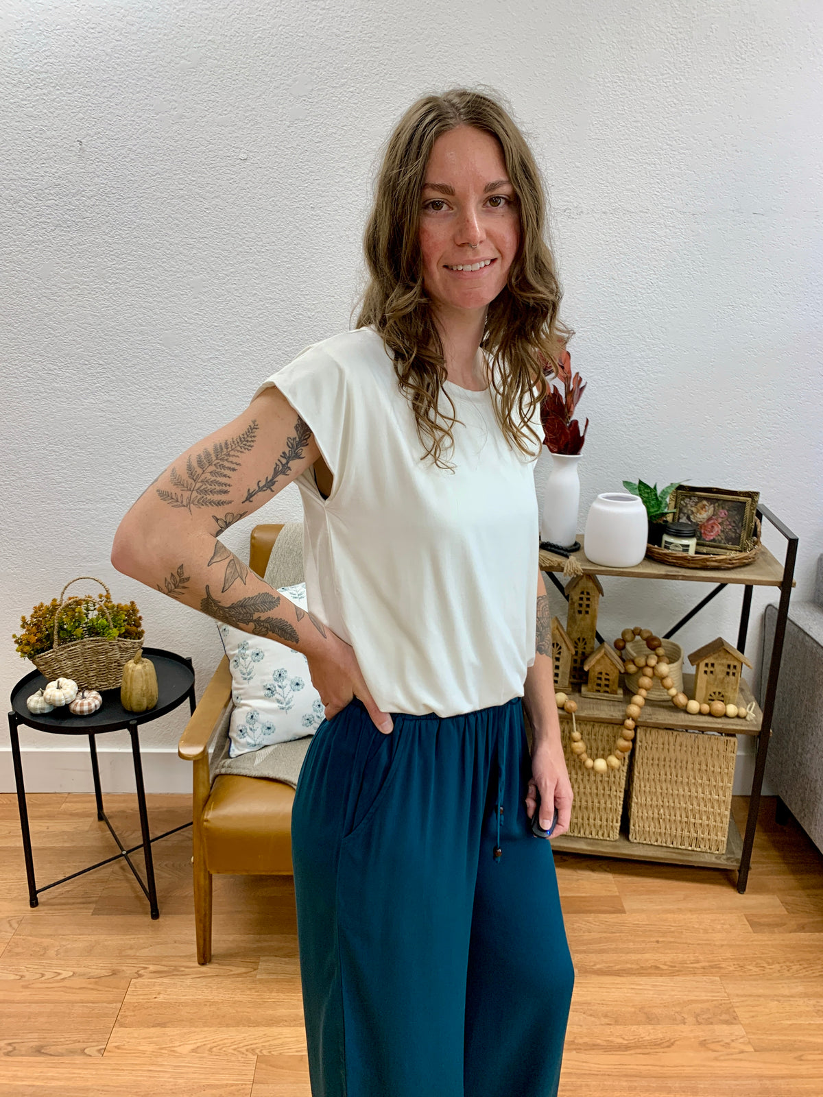 Ivory Balloon Hem Top