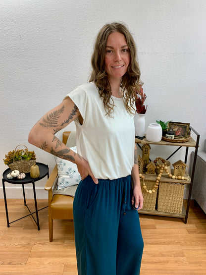 Ivory Balloon Hem Top