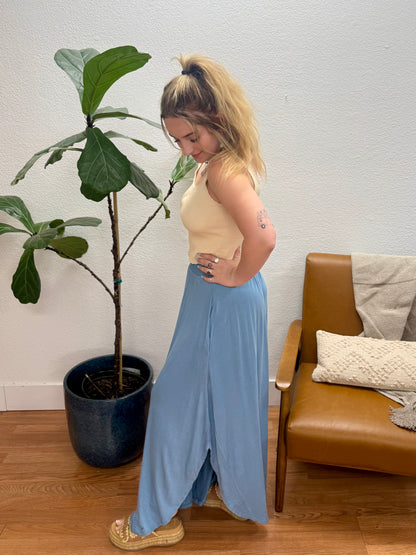 Chambray Solid Maxi Skirt