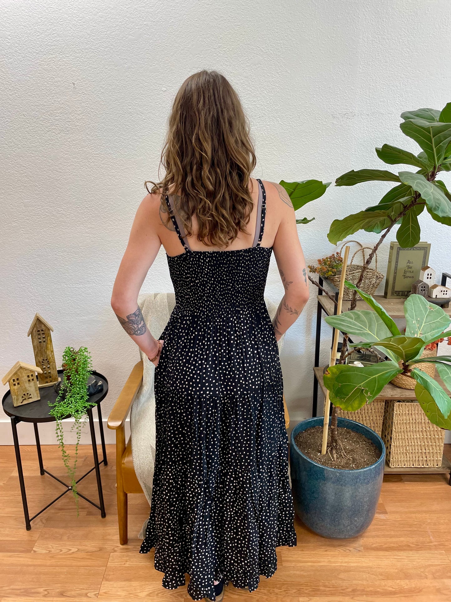 Black Polka Dot Corset Dress