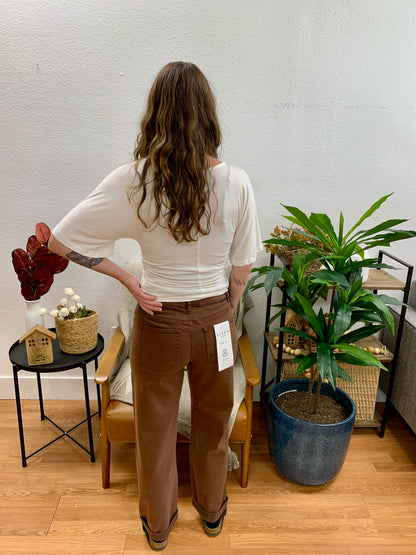 Cocoa Mid Rise Barrel Jeans
