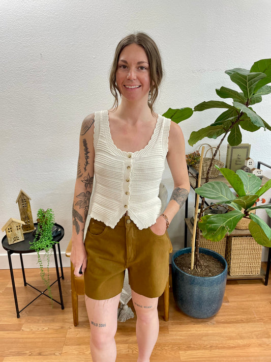 Brown Cut Off Shorts