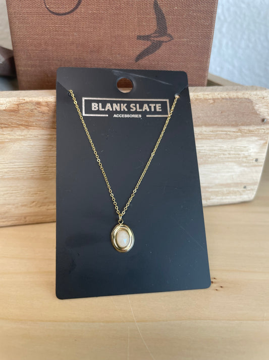 Simple Vintage Inspired Gold Pendant Necklace
