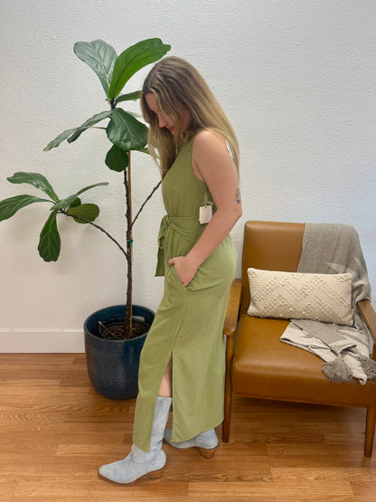 Olive Sleeveless Dress