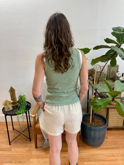 Oatmeal Linen Blend Shorts