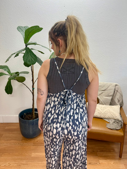 Navy Keyhole Jumpsuit