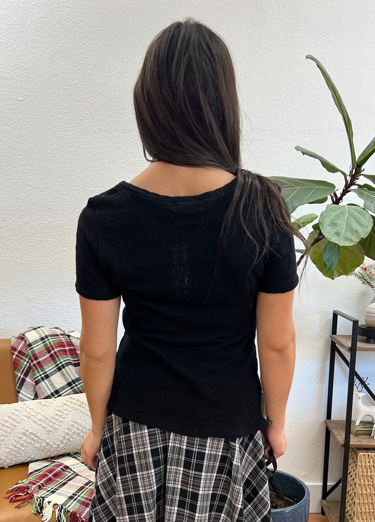 Scoop Neck Half Sleeve Top