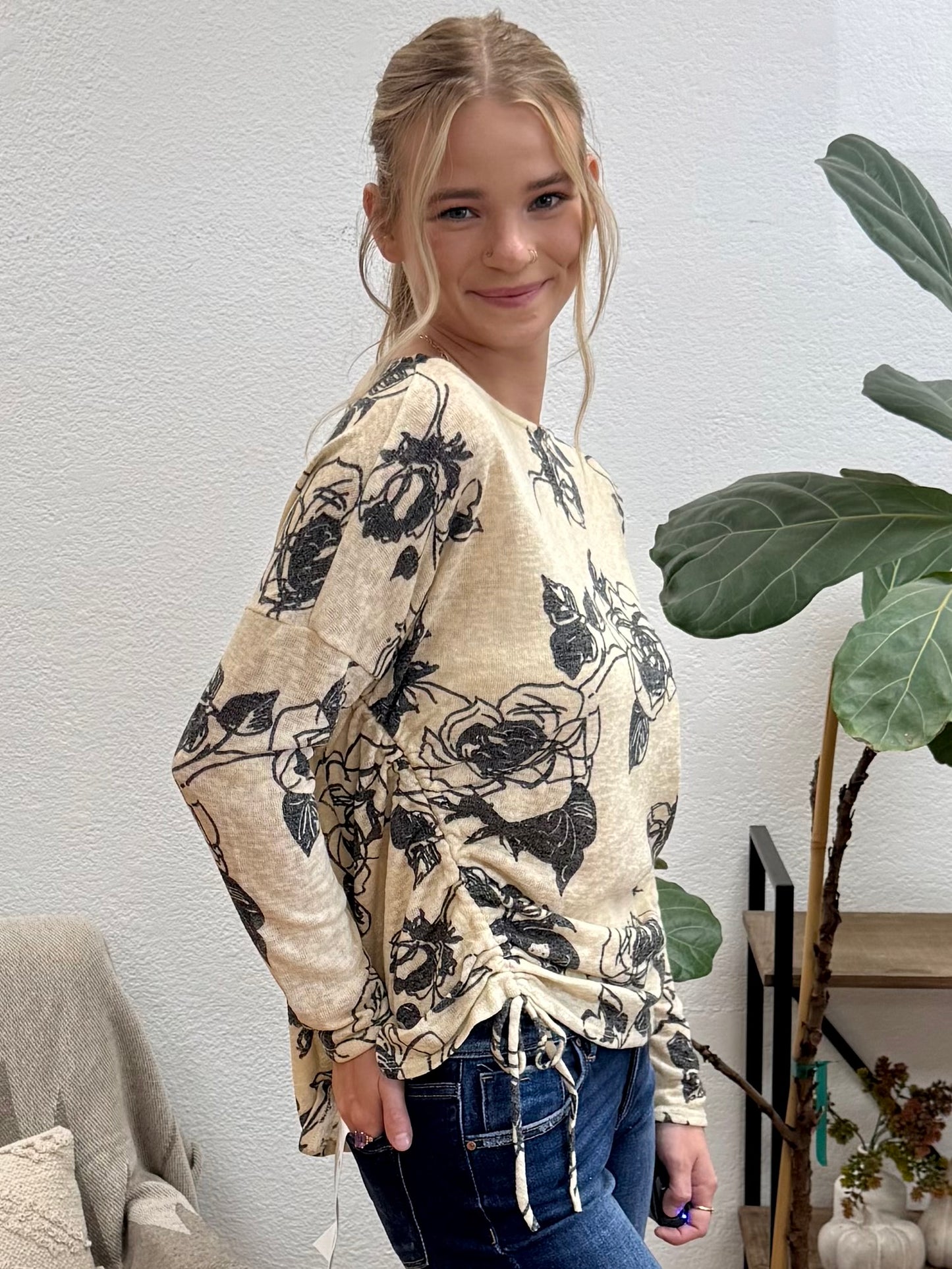 Cream Floral Tiara Top