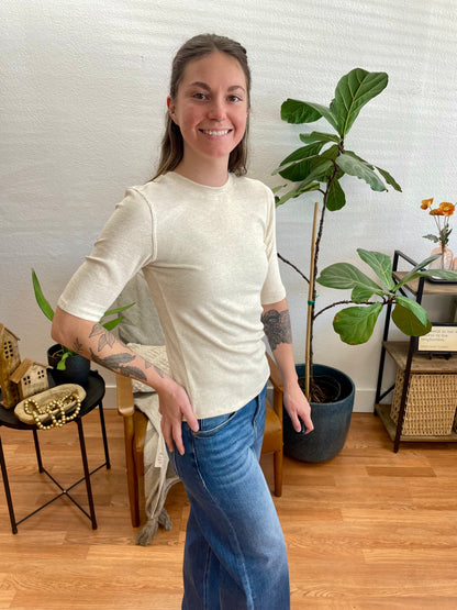 Oatmeal Modal Ribbed Top