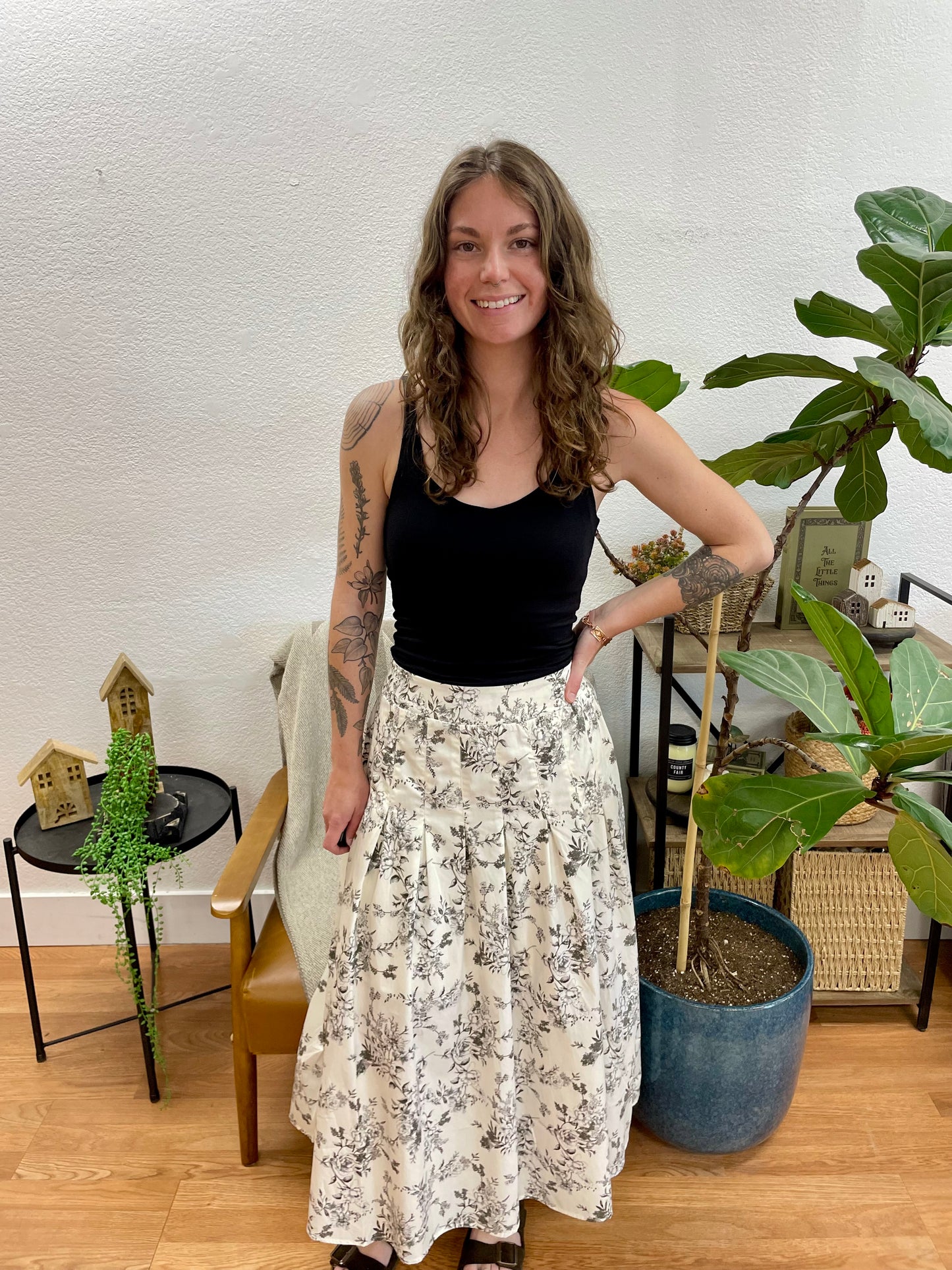Black Toile Maxi Skirt