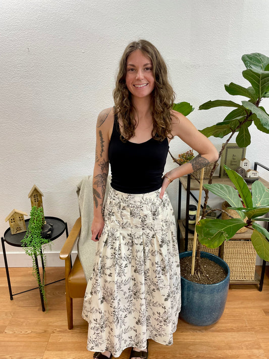 Black Toile Maxi Skirt