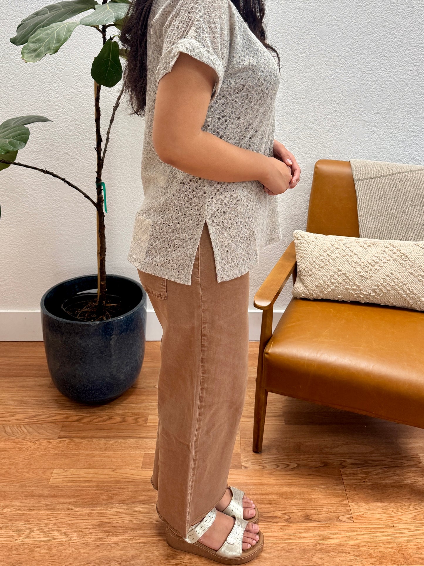 Tiramisu Super High Rise Wide Crop Jeans
