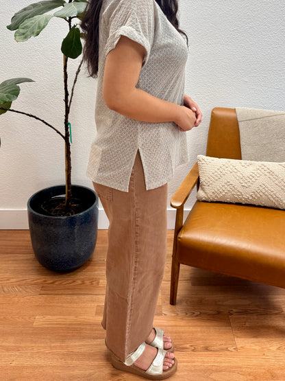 Tiramisu Super High Rise Wide Crop Jeans
