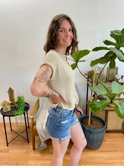 RISEN Mid Rise Cuffed Shorts