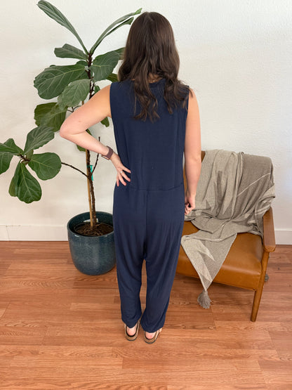 Navy Loose Fit Jumpsuit