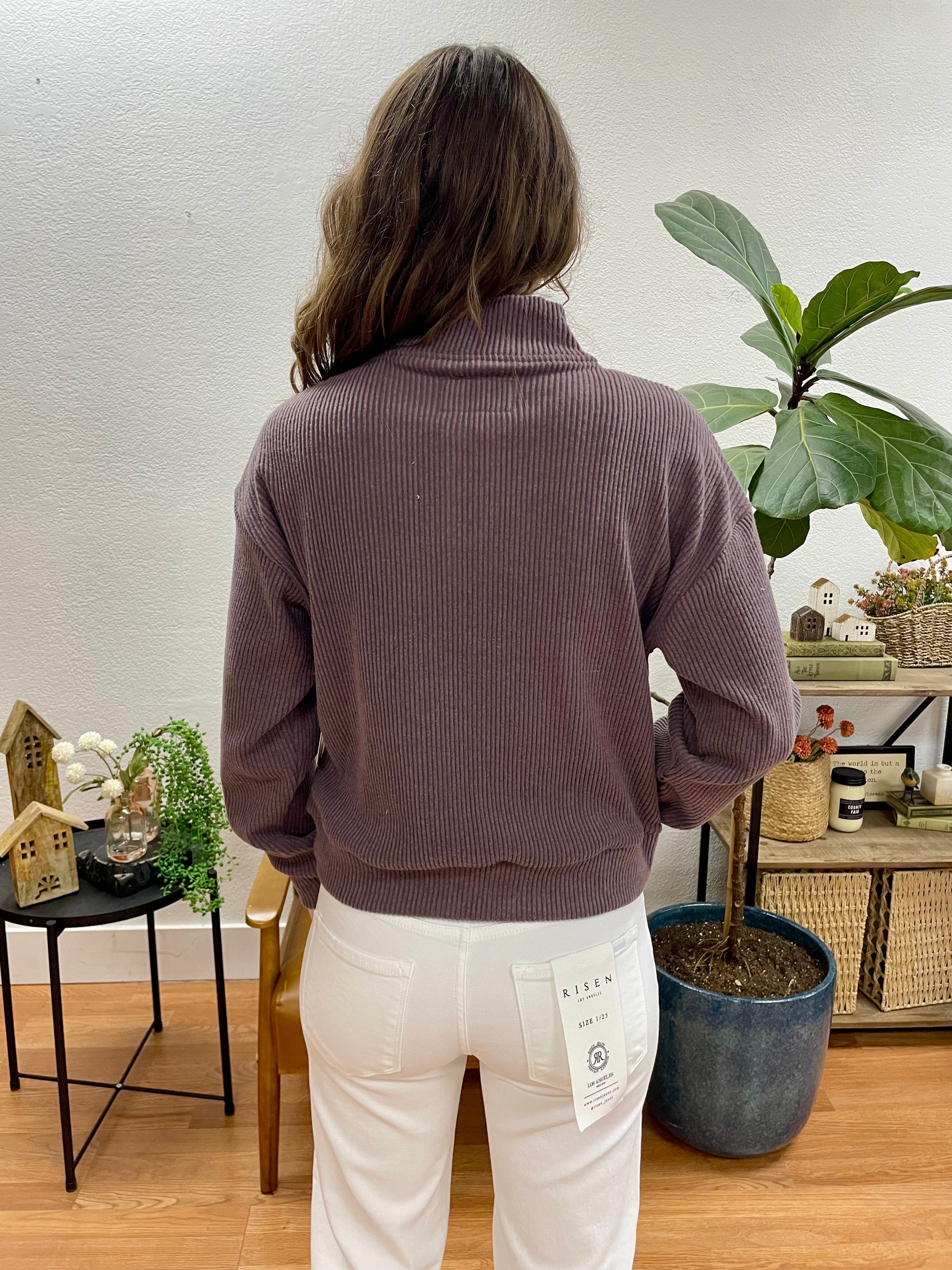 Chocolate Half Zip Top - Terra Cottage