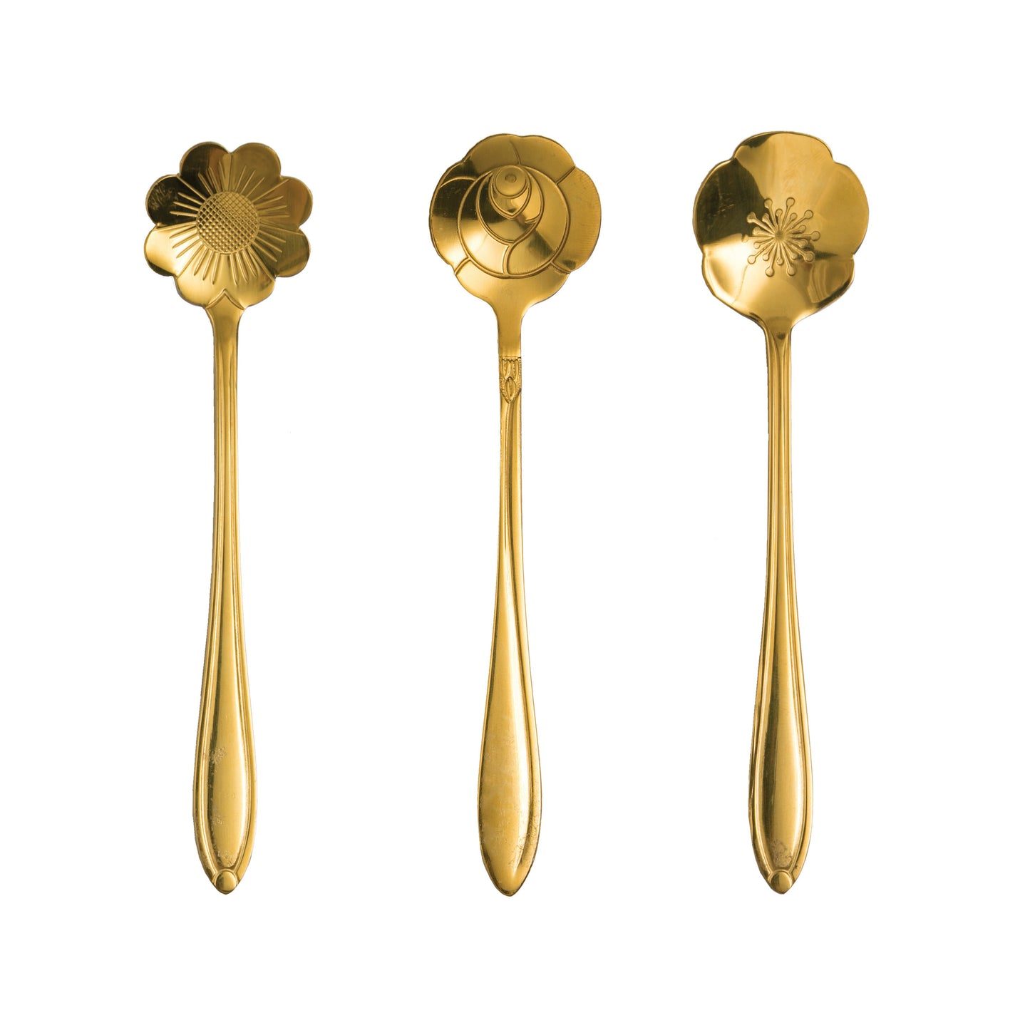 Gold Flower Shaped Spoons