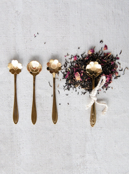 Gold Flower Shaped Spoons