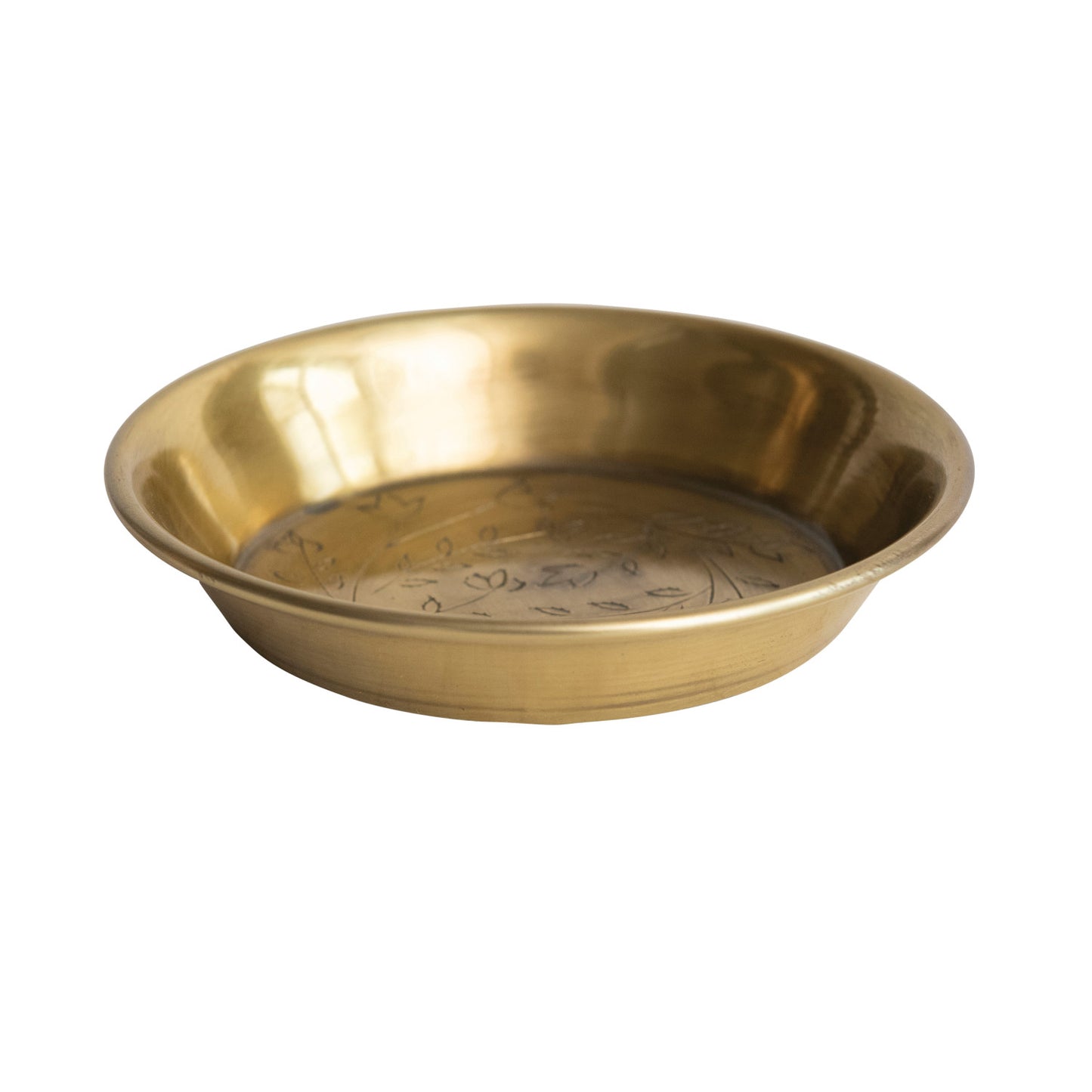 Brass Floral Metal Dish