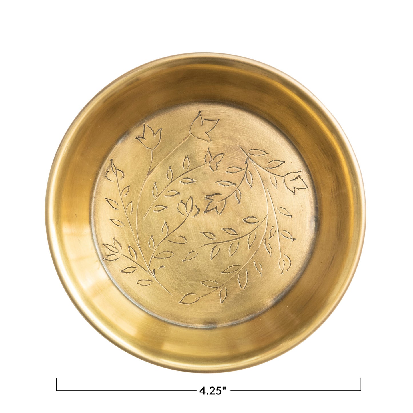 Brass Floral Metal Dish