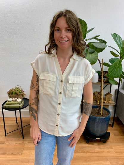 Beige Dolman Tencel Top