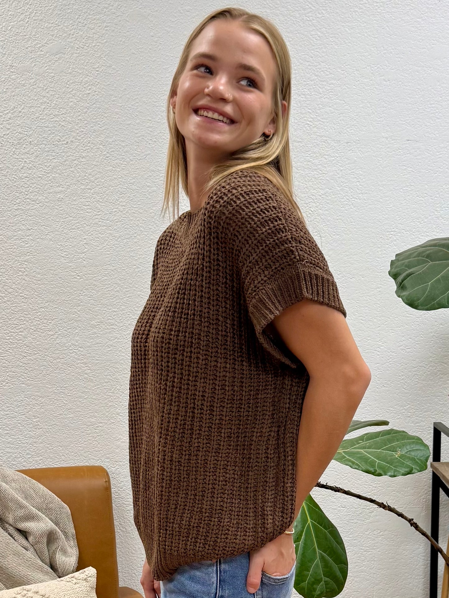 Brown Round Neck Sweater