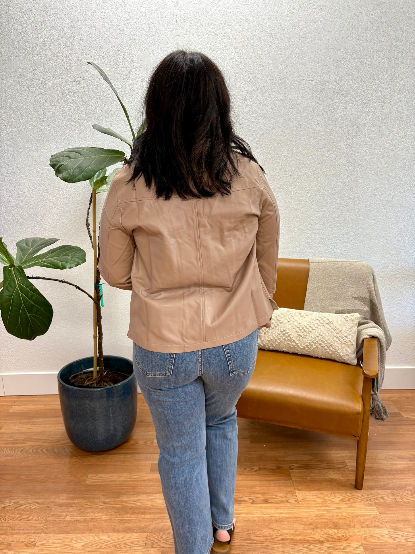 Dusty Rose Leather Jacket