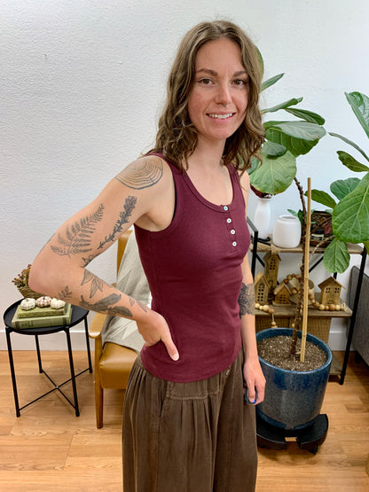 Wine Henley Tank