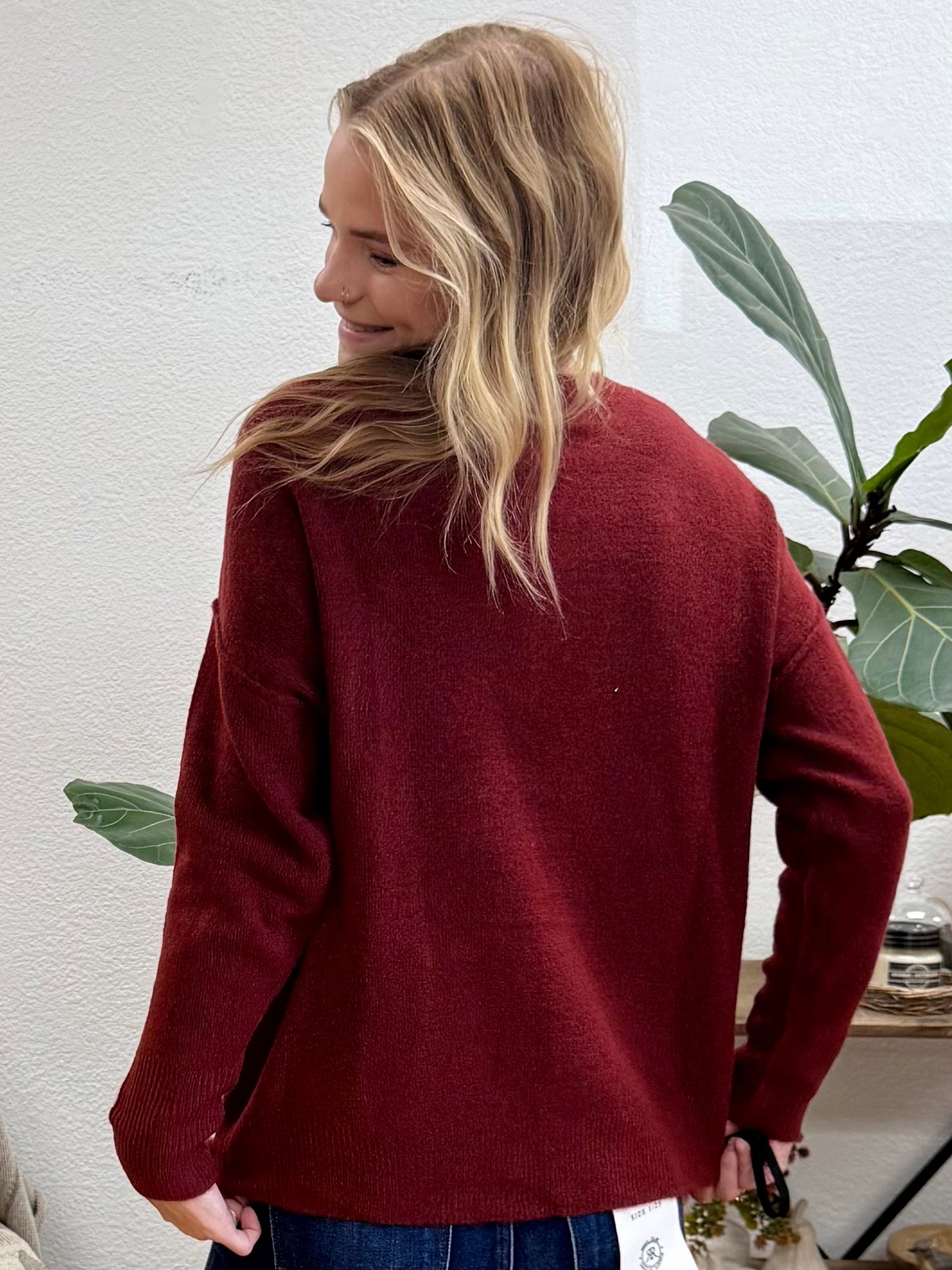 Burgundy Crewneck Sweater